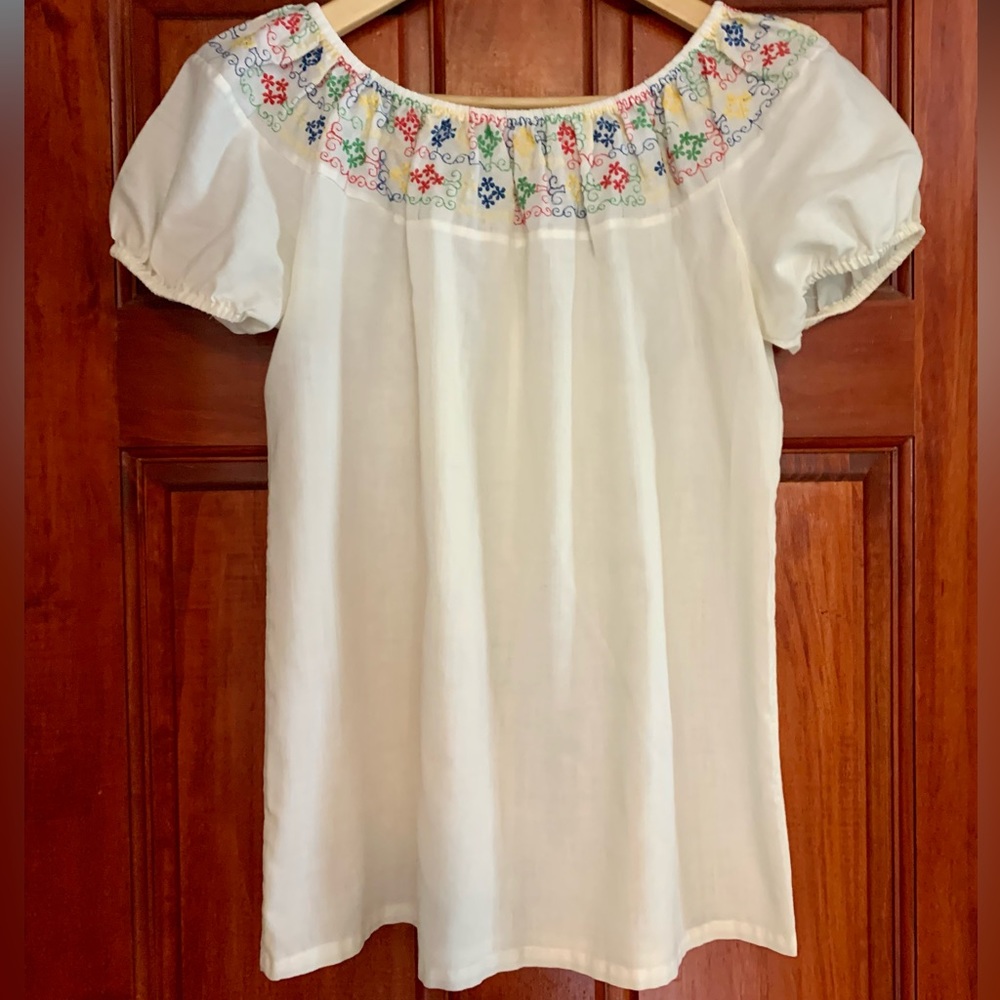 Vintage Embroidered Peasant Blouse